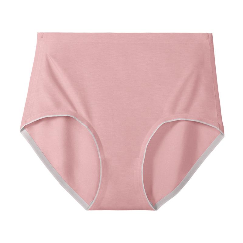 Ropa interior modal de cintura alta para mujer, pantalones triangulares de una pieza antibacterianos de seda de morera sin rastro