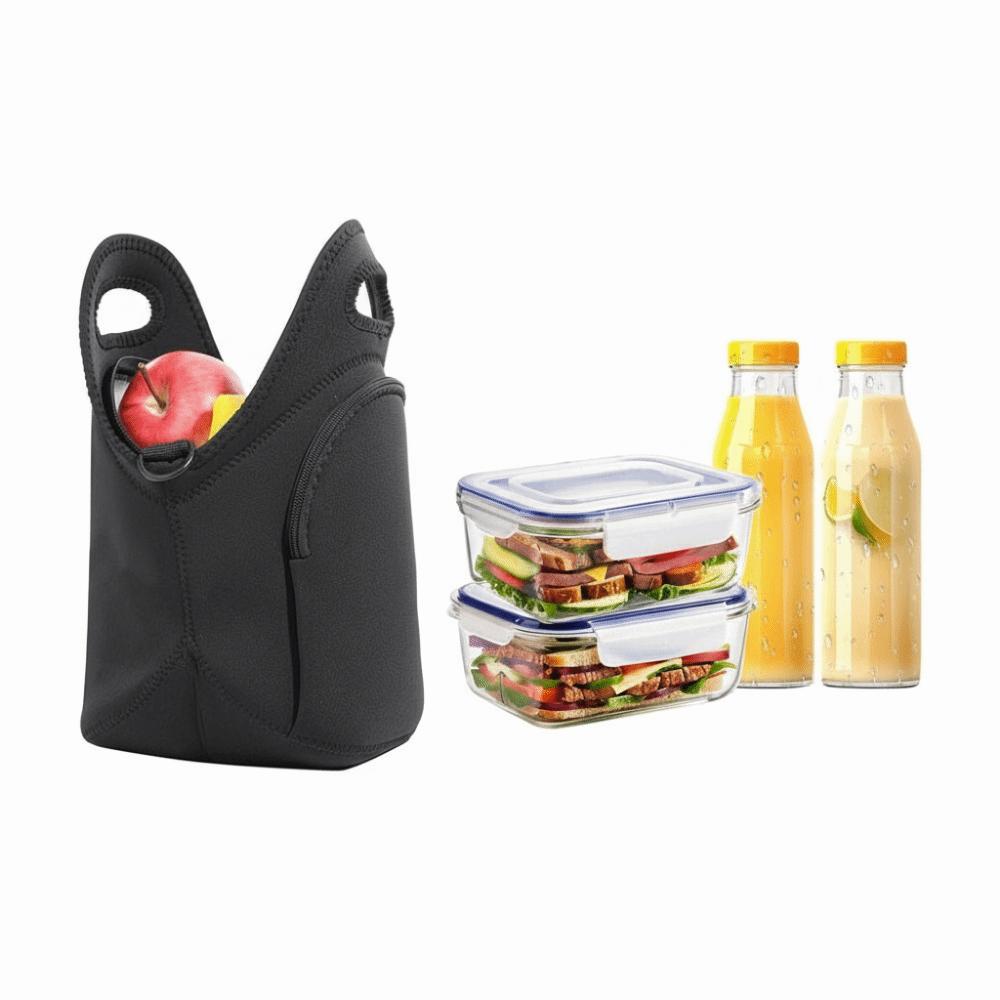 Leakproof Insulated Dinner Bags Reusable Insulated Lunch Bag Handbag Neoprene Lunchbox  Outdoor