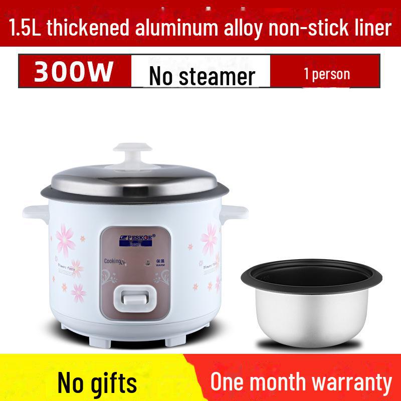 Compact Electric Rice Cooker, 5L Non-Stick, Serves 1-4, Classic Design for Small Households