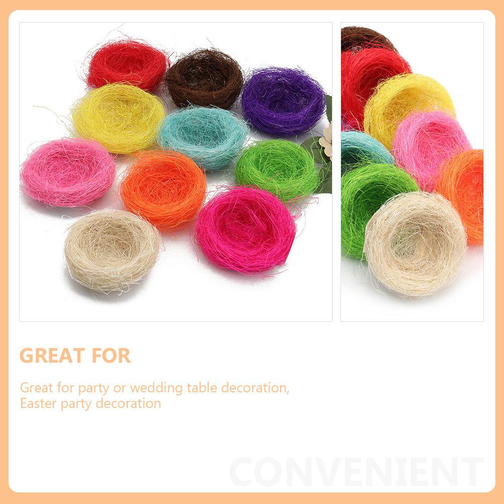 20Pcs Decorative Bird Nests Natural Style Thread Craft Nests for Indoor Outdoor Decoration Balcony Landscape Desktop Decor Fake