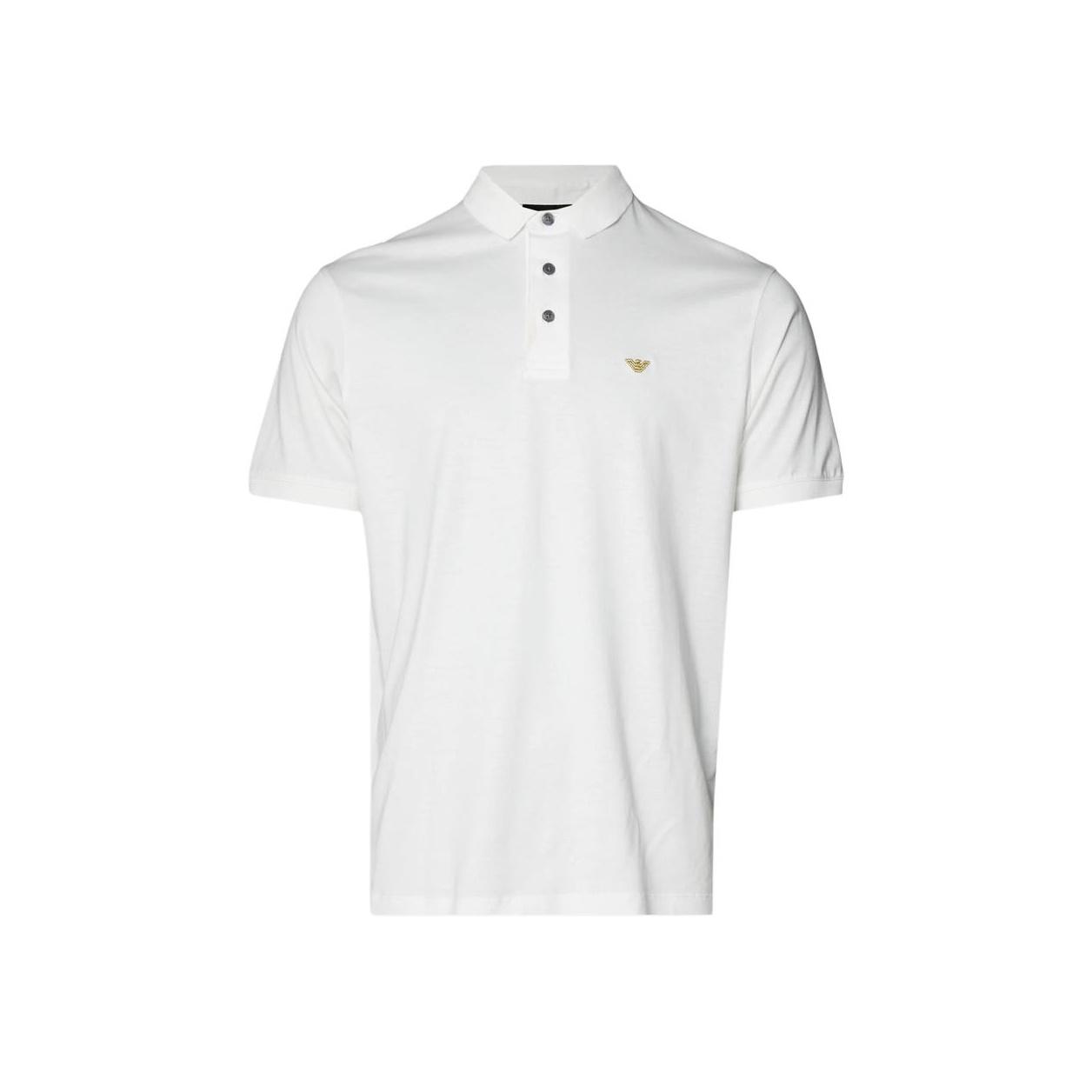 Emporio Armani Однотонная вышитая рубашка-поло мужская верх Белый EM001704AF10017M0131 M