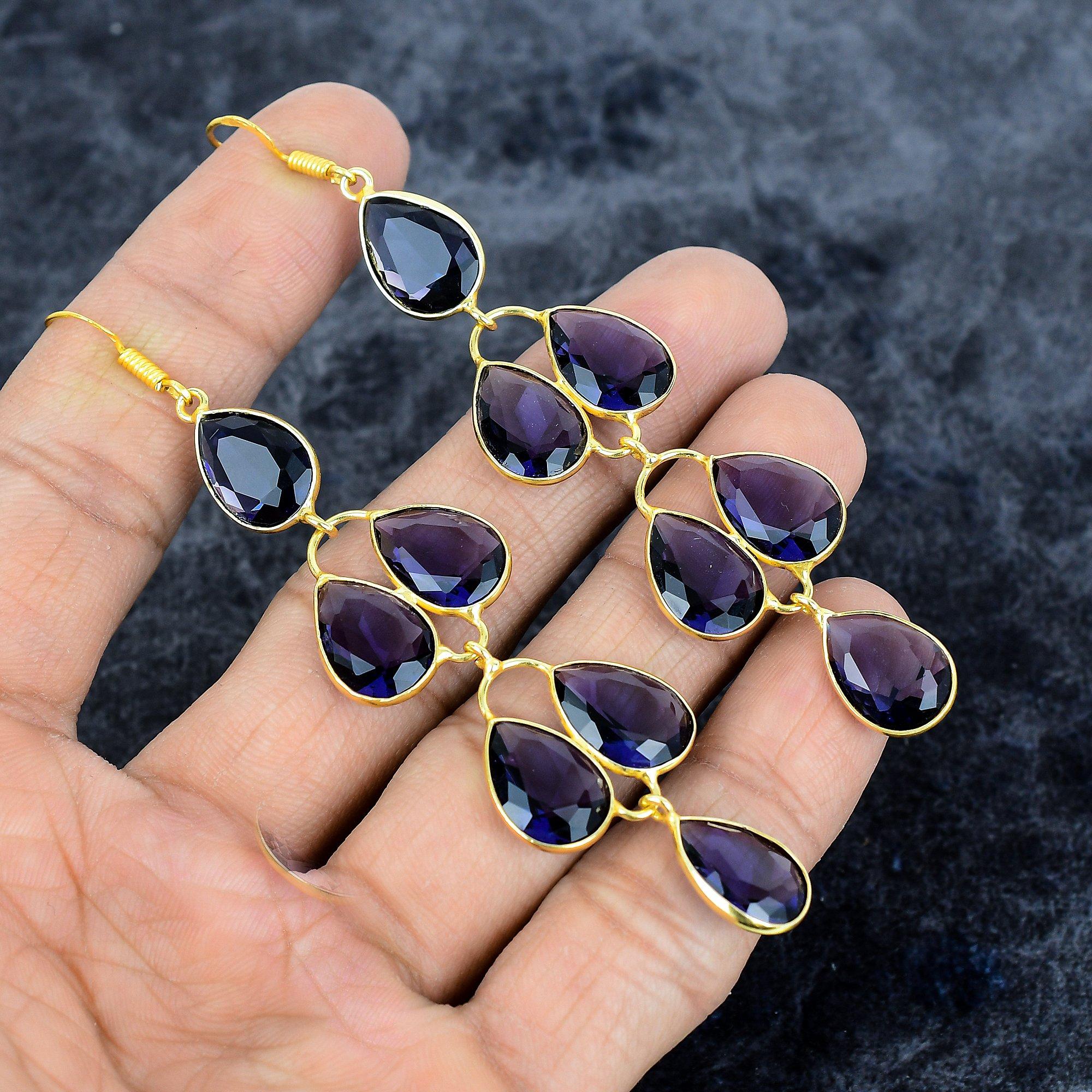 

Amethyst Gemstone Handmade 925 Sterling Silver Jewelry Earring 3.82 M-2984