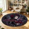 Floral Flowers (139) Theme Circular Crystal Velvet Carpet Customized Name & Text Round Soft Floor Rug For Living Room Bedroom Decor