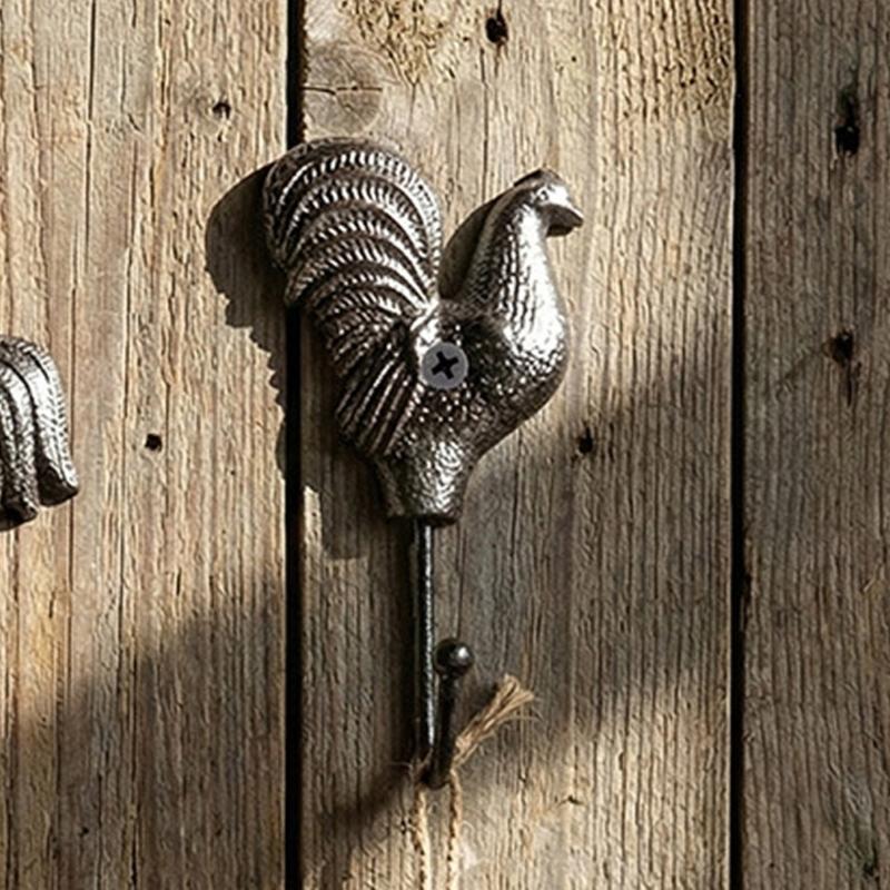 Decorative Iron Chicken Hook For Wall With Functional Storage Space Unique Animal Theme Entryway Hanger for Coat Key