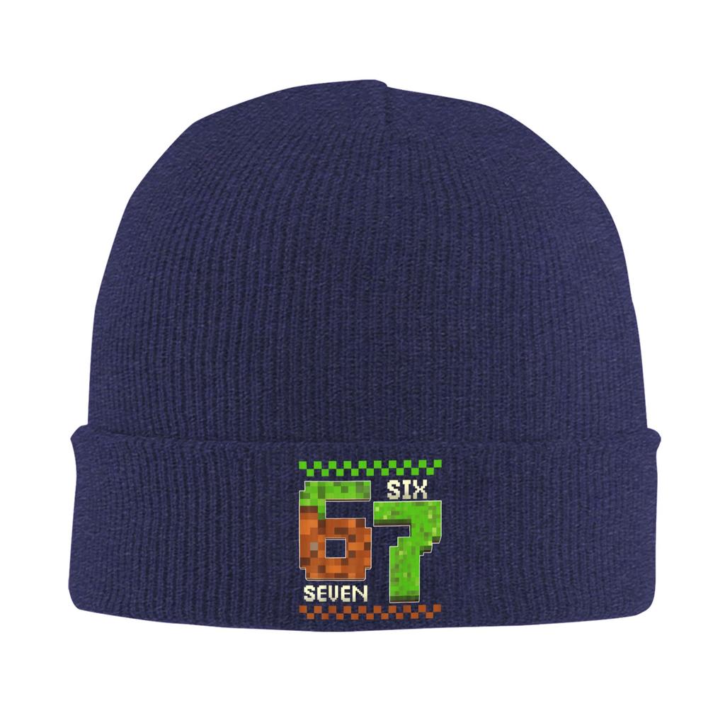67 Six Seven Pixel Game Birthday Gift Beanie Hats Bonnet Hats Men Women Cool Hippie Skullies Beanies Autumn Graphic Elastic Caps