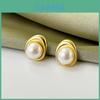 Copper Drop Pearl Earrings With Elegant Design For Female Fashion Accessories