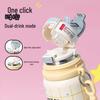 OLOEY Cute Kids Pink Stainless Steel Insulated Water Bottle with Straw