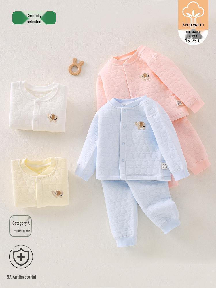 Infant Winter Cotton Underwear Set: Thick, Warm, Two-Piece for Boys & Girls