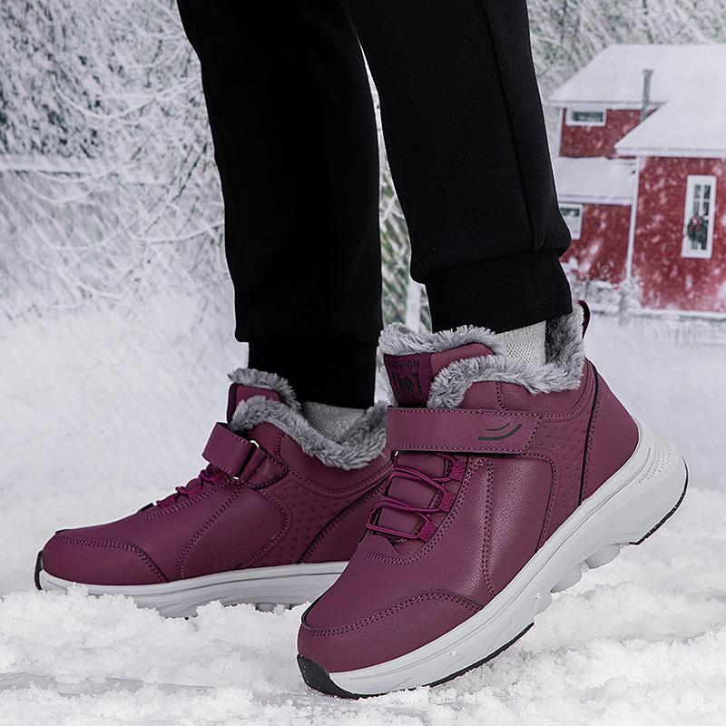 Velvet Cotton Shoes Winter High-top Velvet Thickened Large Cotton Elderly Shoes Northern Parents Walking Shoes Non-slip Mother Shoes