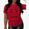 Unisex Oversized Crew Neck T-Shirt With 3D Letter Print Breathable Quick Dry Cotton Blend Loose Fit Top