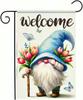 Welcome Spring Summer Garden Ag 12x18 Double Sided Spring Gnome Welcome Garden Ag Small Decorative Ower Oral Butterf EEZ