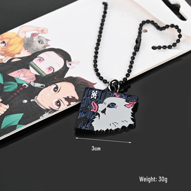 Demon Slayer Tanjiro, Sabito & Makomo Masks Keychain, Rabbit Necklace, Muzan