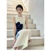 In-Stock Miyake Elegant Print Sleeveless Pleated Dress: High-End, Loose, Slimming, Round Neck.