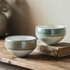 Japanese Retro Bowl-Shaped Ceramic Bowl Household Rice Bowl Tableware 5-Inch Small Bowl One-Person Food Bowl