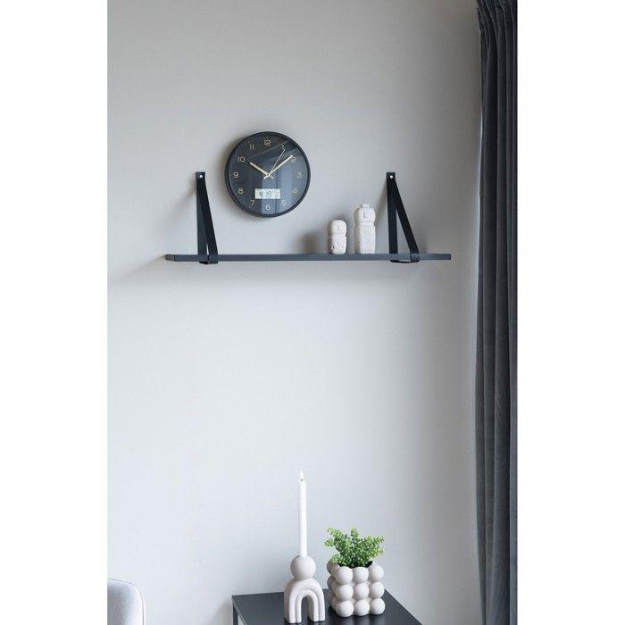 House Nordic Shelf with Leather Straps Lila Black 442799
