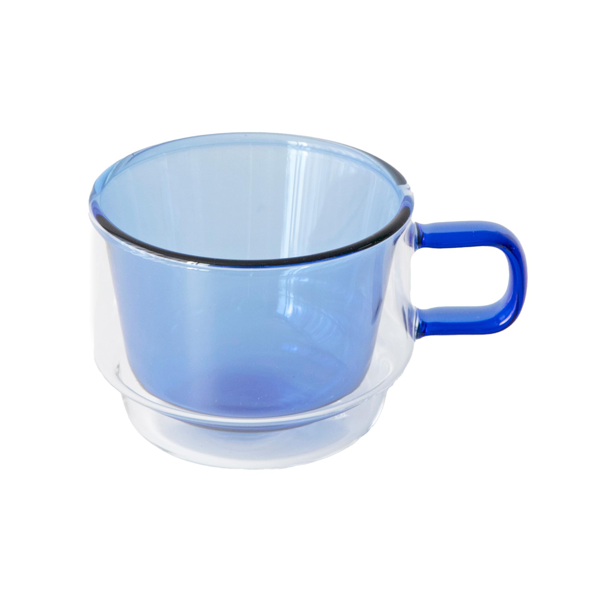 

365methods HARIO COLORS Double-Walled Mug, Heat-Resistant Glass, Dishwasher Safe, Blue