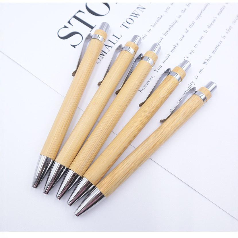 Bamboo Ballpoint Pen - Click Action, Printable Logo, Ideal for Promotions and Gifts