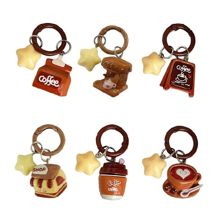 Portachiavi Stella Caffè Elegante Ciondolo da Appendere Creativo Che Combina Creatività e Durabilità per le Esigenze di Accessorio Quotidiano