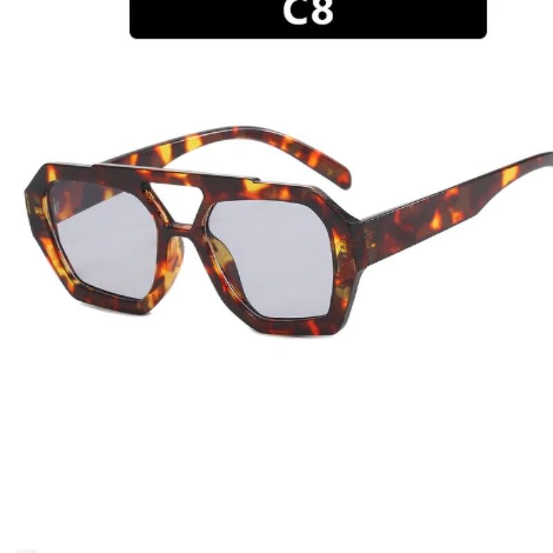 Cross Border European American Double Beam Sunglasses Retro Irregular Design Personalized Trendy Eyewear Popular Online