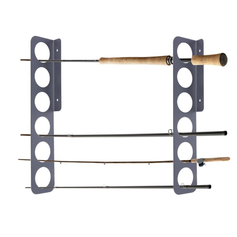 Fishing Rod Display Stand Wall Ceiling Storage Rack Horizontal Rod Stand 6/12-Rod Wall Mounted Fishing Rod Holder