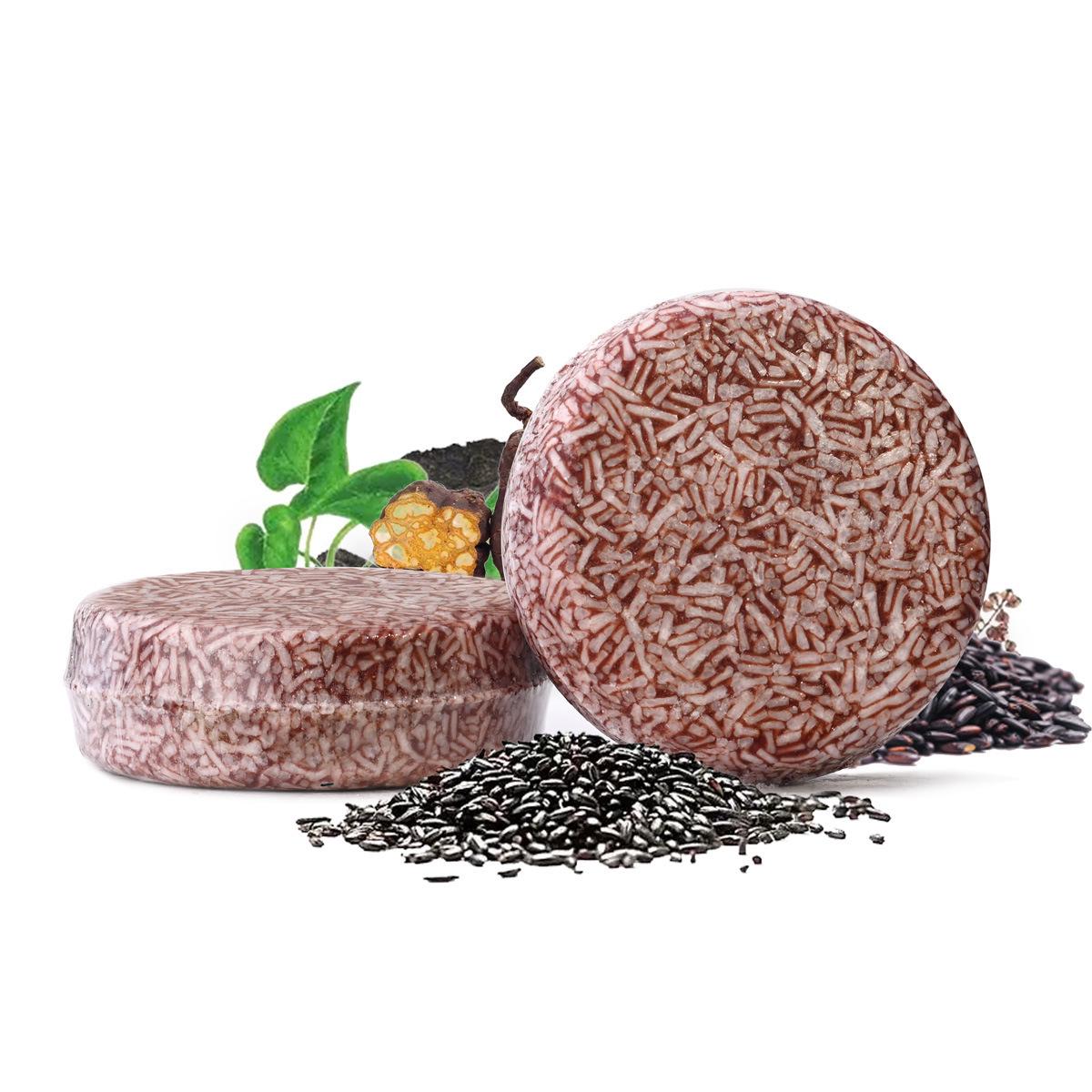 Мыло ручной работы с женьшенем, имбирем, черным рисом, розмарином, горец многоцветковый и можжевельником