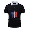 Sommer Herren Bedruckte Poloshirts Kurzarm Atmungsaktives T-Shirt Kontrastfarbe Lässig Reverskragen Streetwear Basis Oberteil