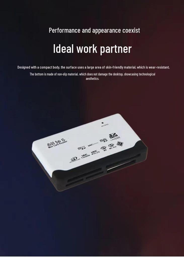 In Stock USB Multi-function Six-Port Mobile Phone & Camera High-Speed Card Reader with Password Protection