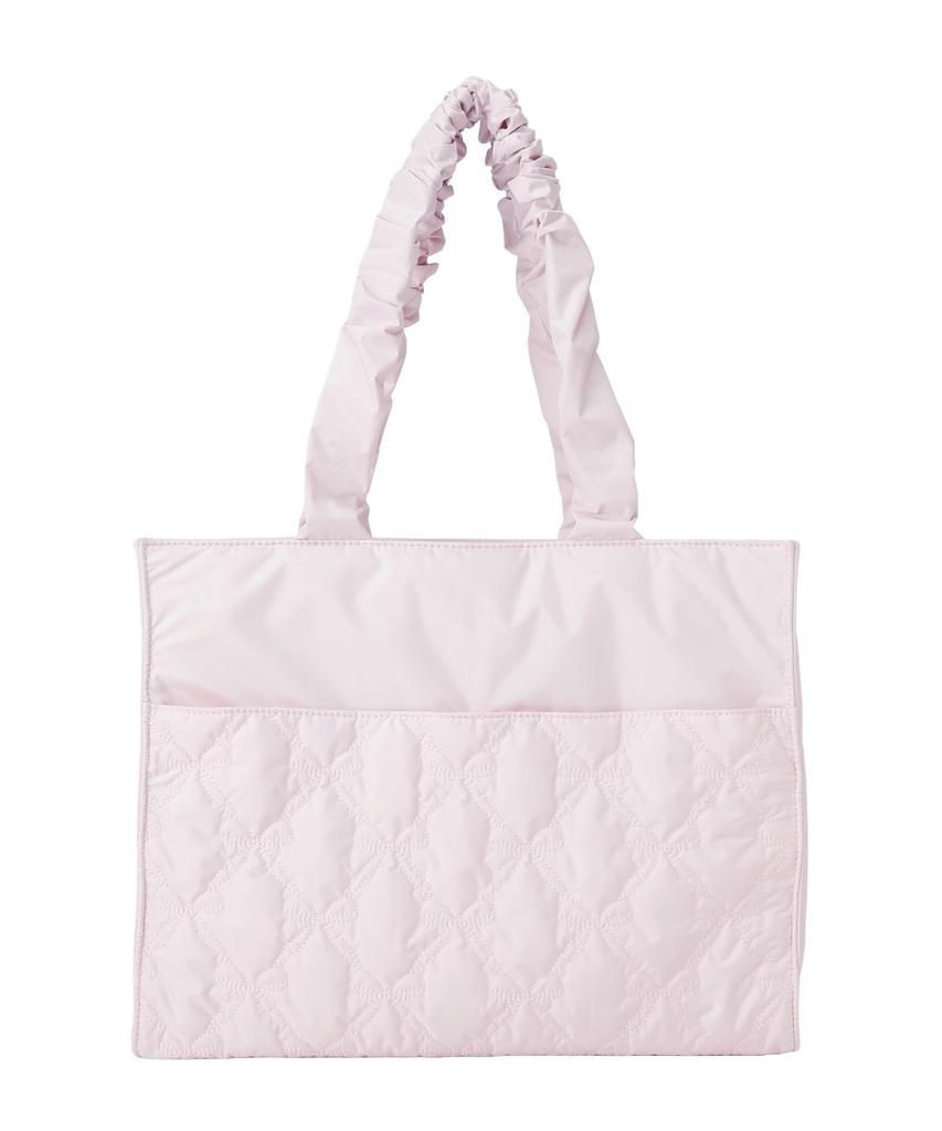Maison de FLEUR Gathered Handle Ribbon Quilted F Tote 08001147100 Tote, Pink, Bag,