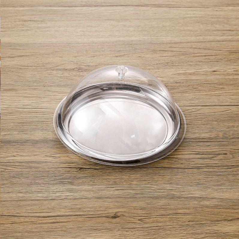 Large Thickened Stainless Steel Round Tray for Hotels and Home