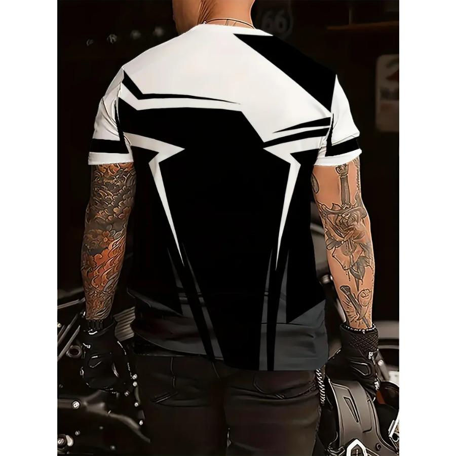 Men Geometry 3D Print T-shirts for Women Stretch Polyester Casual Short Sleeve Tops Summerwear