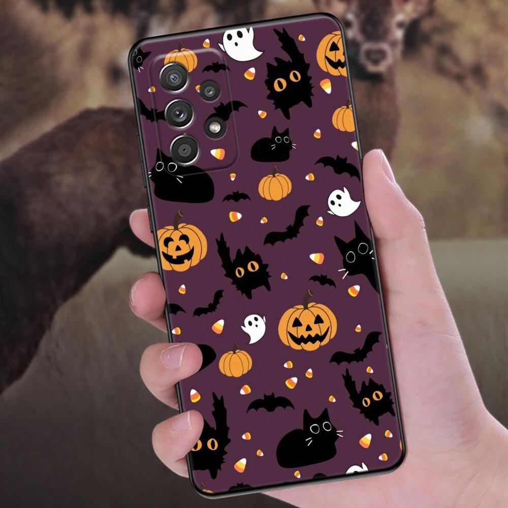 Happy Halloween Cat Pumpkin Phone Case A56 5G For Samsung Galaxy A56 A55 A36 A26 A16 A54 A52 A35 A34 A25 A21S A15 A06 Soft Cover