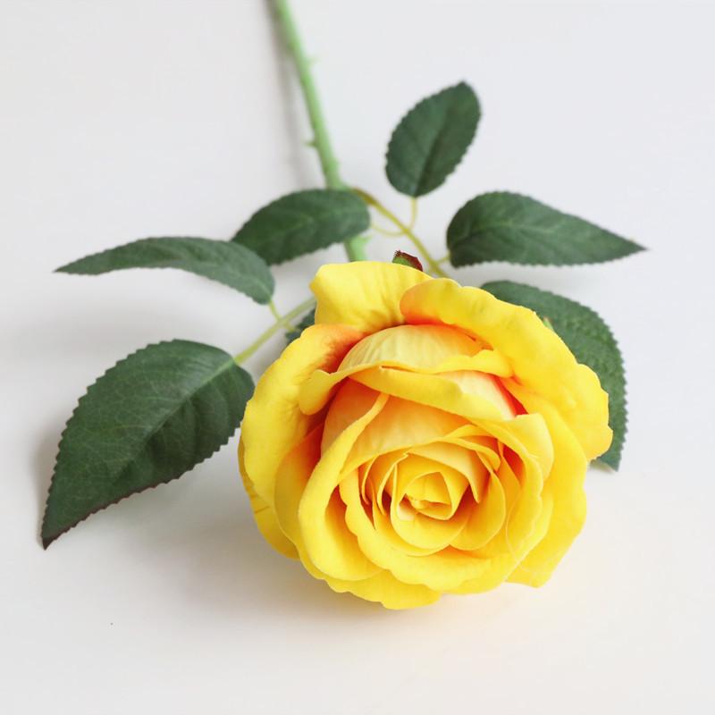 Artificial Flower Single Velvet Rose Flower for Wedding Decor