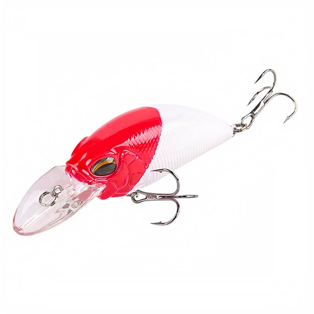 Body Floating Crankbait with Rattle Beads and Treble Hooks, Long Fishing