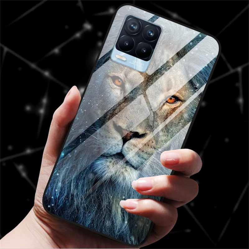For Realme 8 Case Tempered Glass Hard Back Cover Case For Realme 8 5G 8i Realme 8 Pro Phone Case Cover Realme8 Pro Soft Bumper