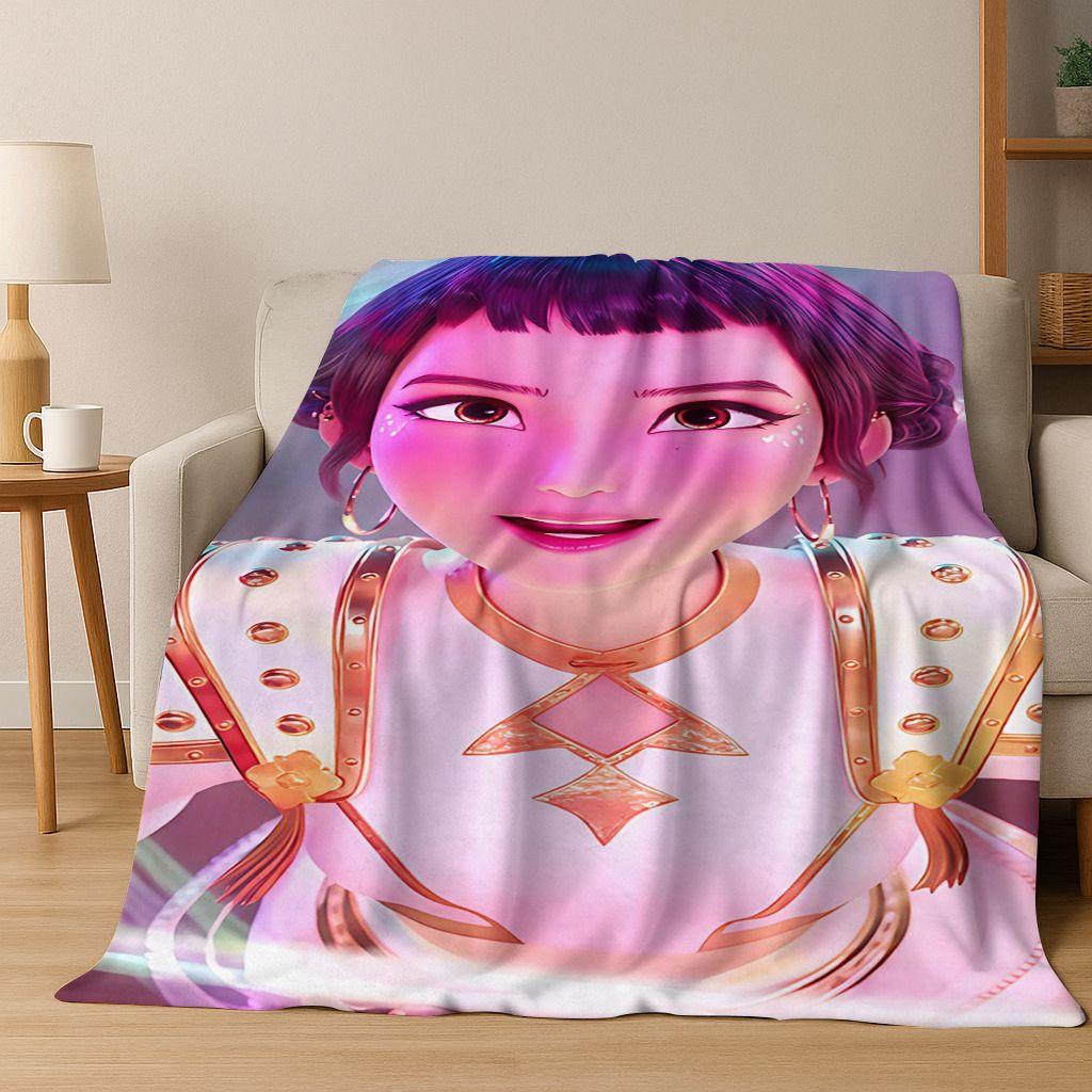 

Kpop Demon Hunters Rumi Mira Zoey Music Cartoon Cute Flannel Blanket Soft Warm Blanket for Bedroom Living Room Bed Picnic Gift 75x90cm