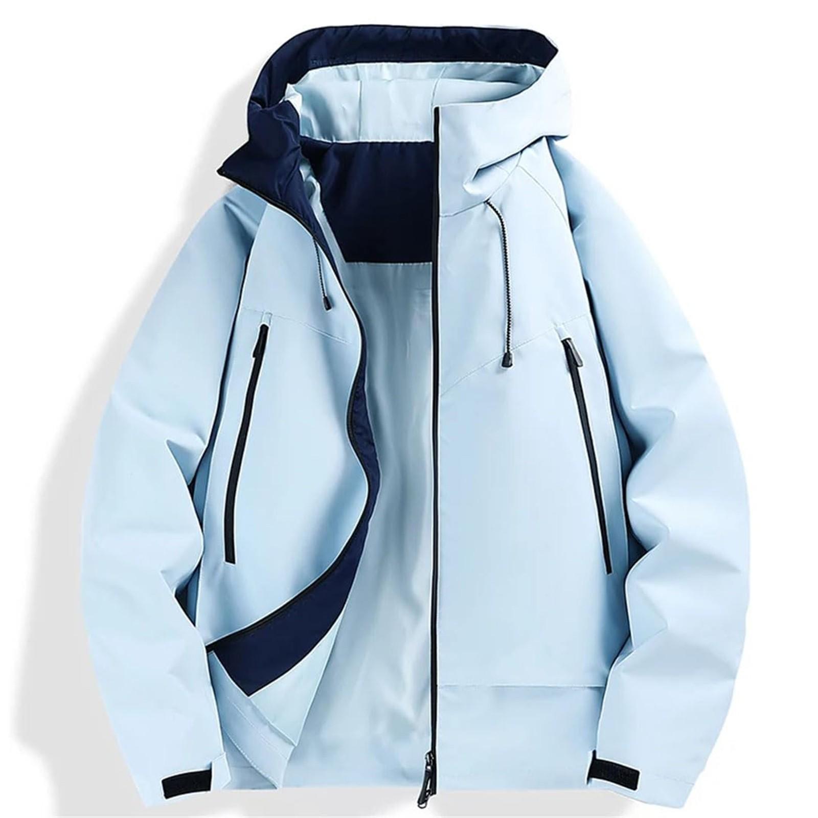 

Мужская повседневная спортивная куртка Водонепроницаемая Легкая с капюшоном Для пеших прогулок Гольфа Дождевики С карманами L