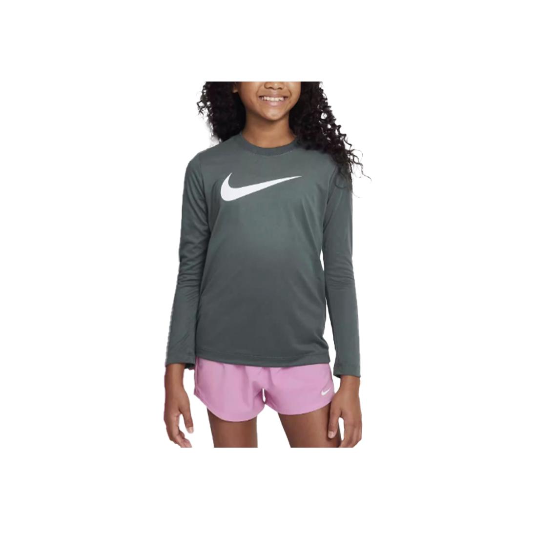 

Nike Dri-Fit Crew Neck Quick-Dry Long Sleeve T-Shirt Kids Tops Green FZ5192-338 L