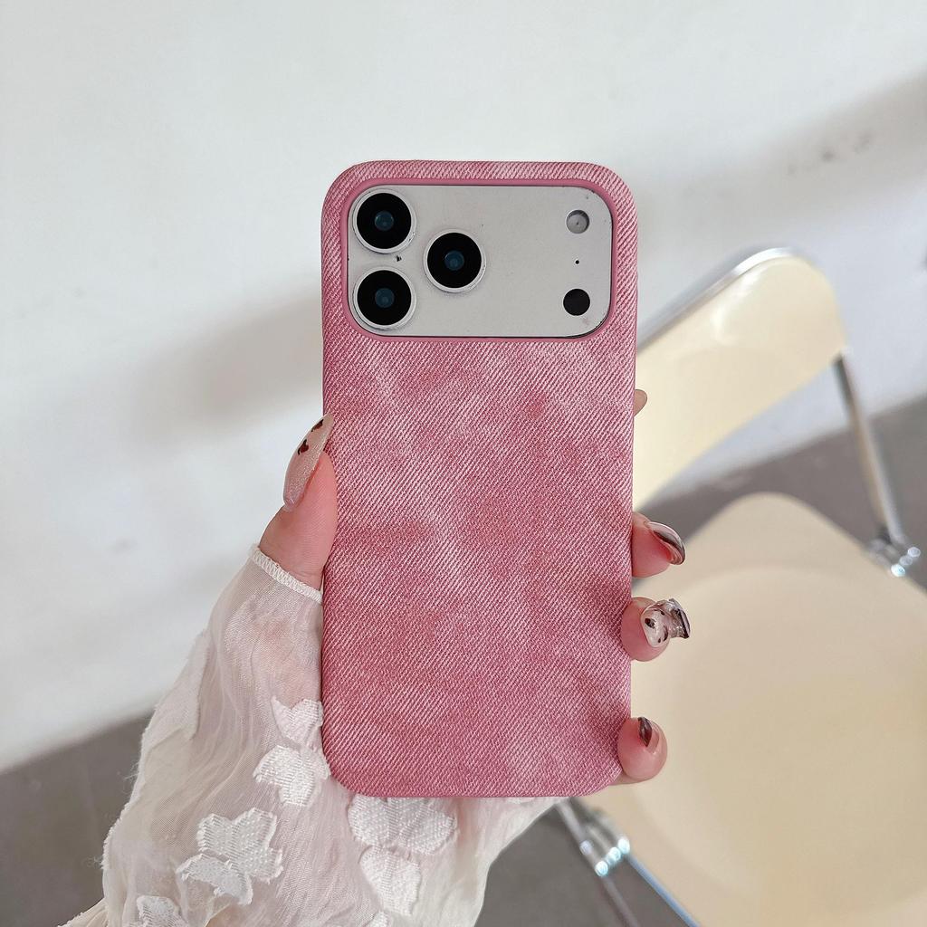 Denim Texture Fabric iPhone 17 Pro Max Case, Fits 16 Pro, Premium Feel Hard Case for iPhone 15.
