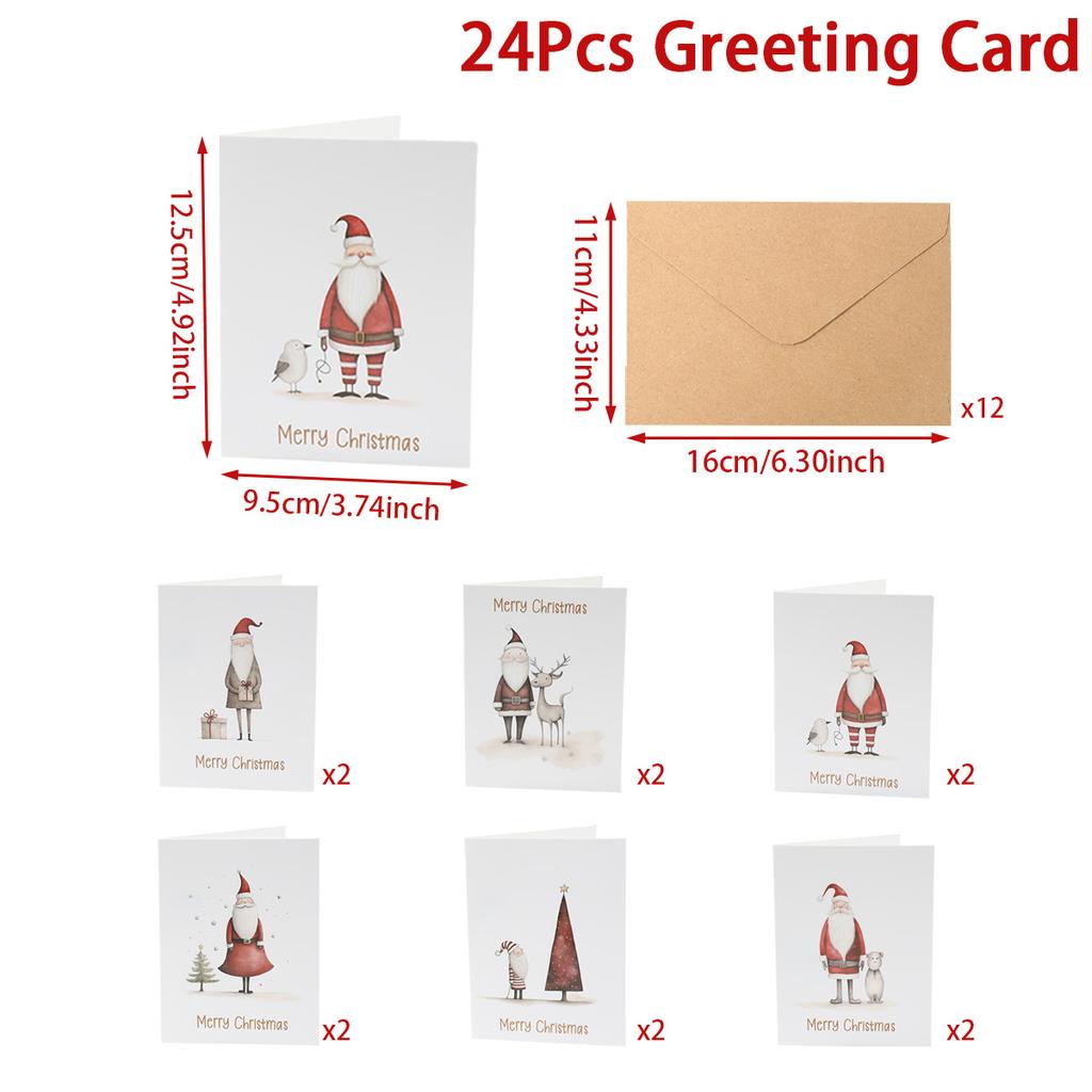 Christmas Santa Claus Greeting Card Envelope Sets Merry Christmas Decoration for Home 2025 Xmas Ornament Navidad Natal New Year