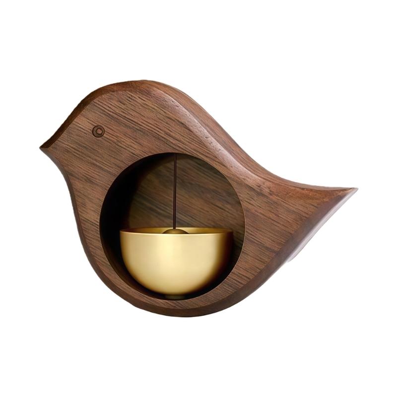 Decorative Wooden Bird Shape Magnetic Doorbell Metal Shopkeepers Bells for Refrigerator Entrance Wall Store Door Chimes