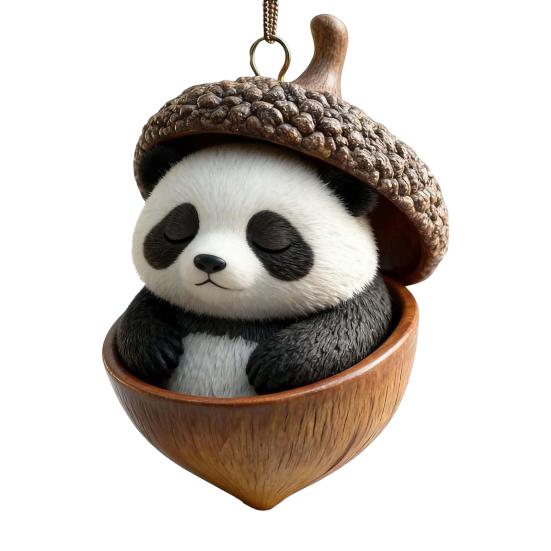 Forest Animal Acorn Hanging Ornaments Acrylic Christmas Tree Decor with Squirrel Rabbit Pony Designs 2D Flat Pendants for Holiday Gifting