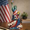 Contemporary Statue Of Liberties Miniature Sculpture With American Flag Design Collector Desk Accent Ornament Gift