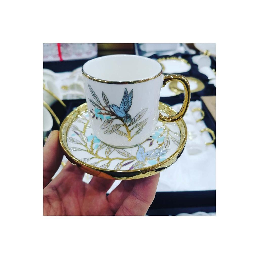 Porcelain Bee Bird Set Of 6 Cylinder Cups 90 Cc Ist-114