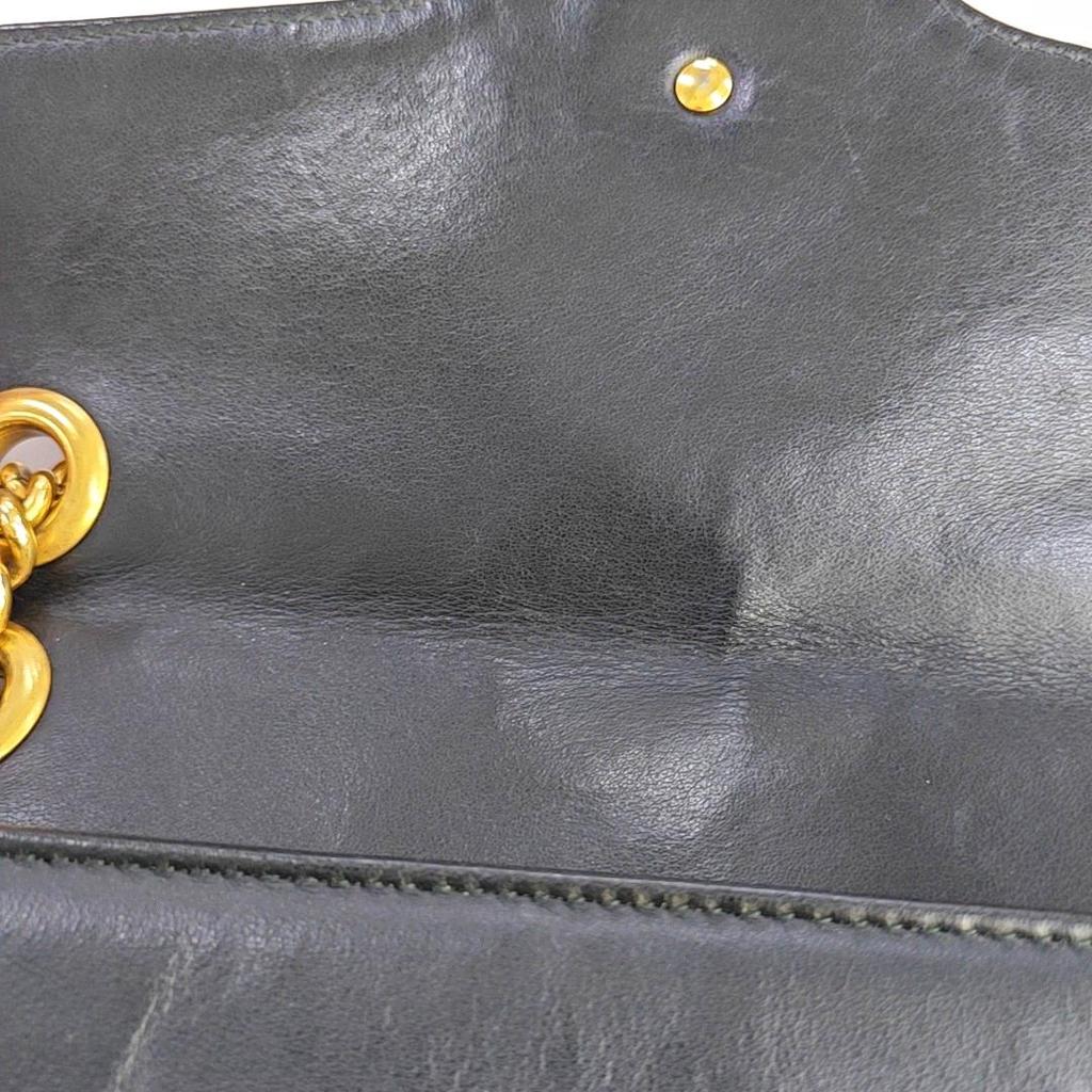 [Pre-Owned] Gucci GG Marmont Small Matelassé Shoulder Bag 'Black' - Good #YYN34G