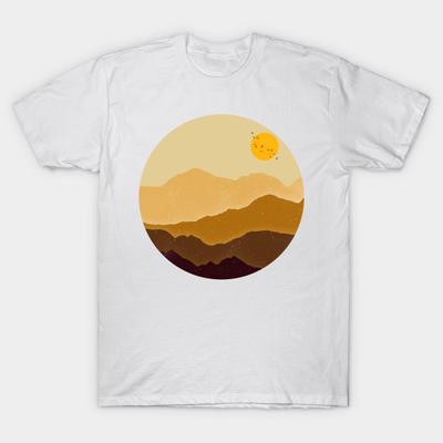 T Shirt Women Sun On The Hills Harajuku Print Kawaii Tshirt Summer Short Sleeve Female T-Shirt Top Tee