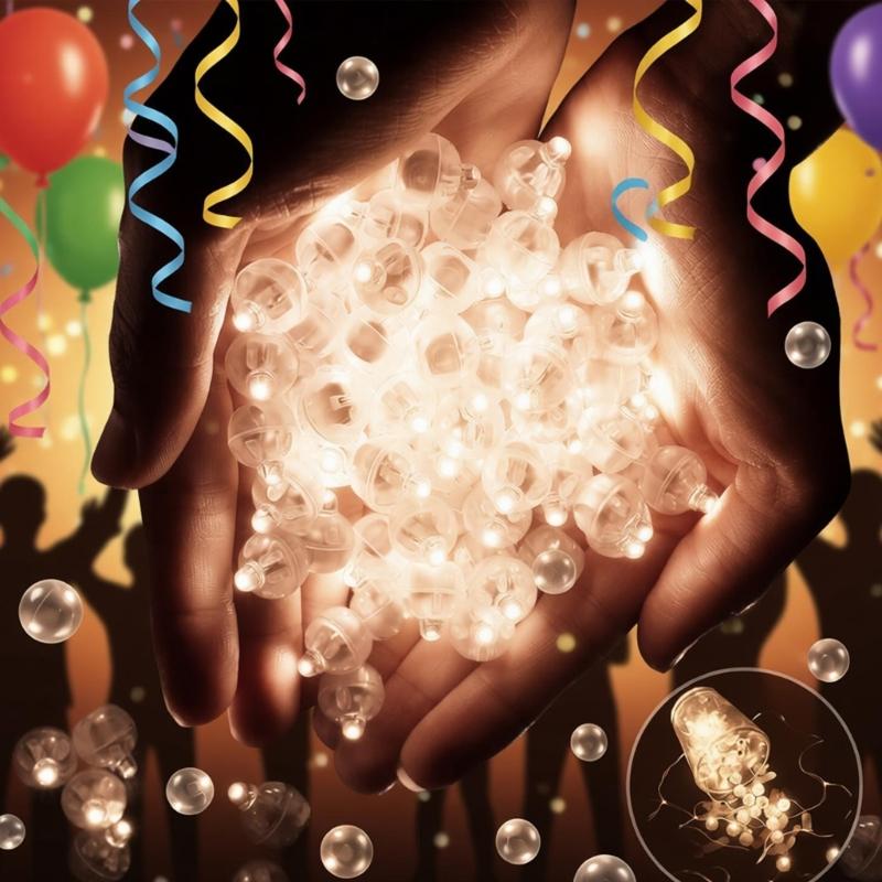 100 LED Balloon Lights with Multicolored Effect Holiday Glowing Balloon Great for Themed Parties and Special Event