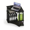 Furinno Corner with Shelf Japanese Turn-N-Tube Desk, Espresso/Black, Space-Saving, [Official Import]