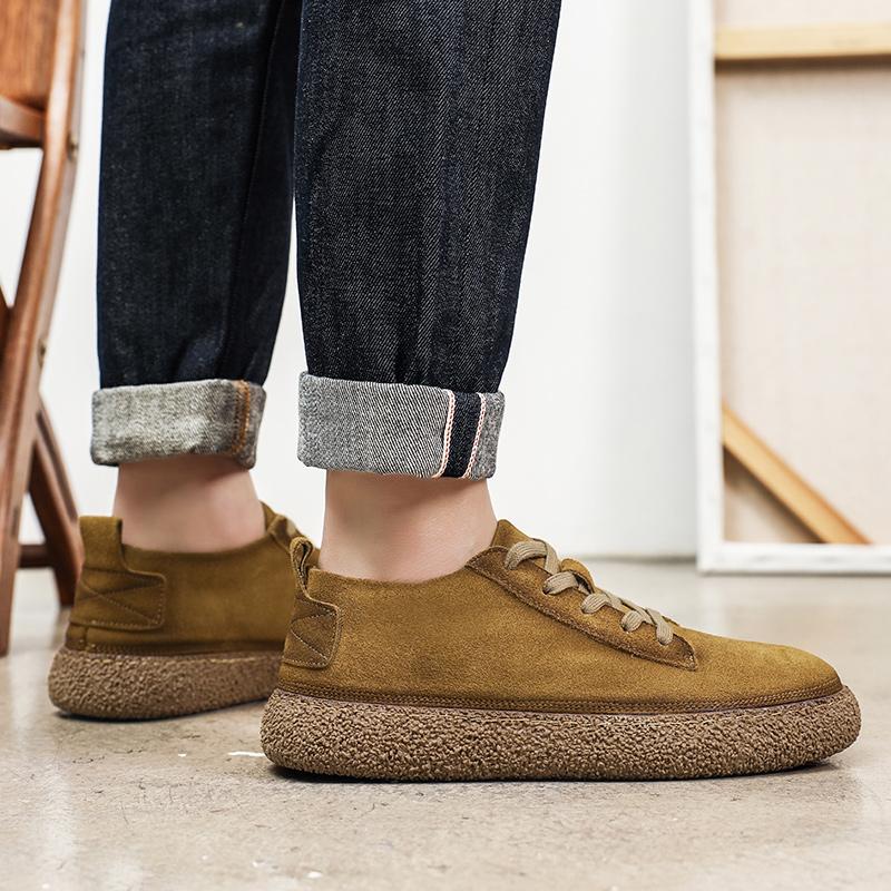 Herren Dicksohlige Board Schuhe Retro Trendy Qualität Party Outdoor Freizeit Geschäftsaktivitäten Herren Walking Grau Schnürschuhe