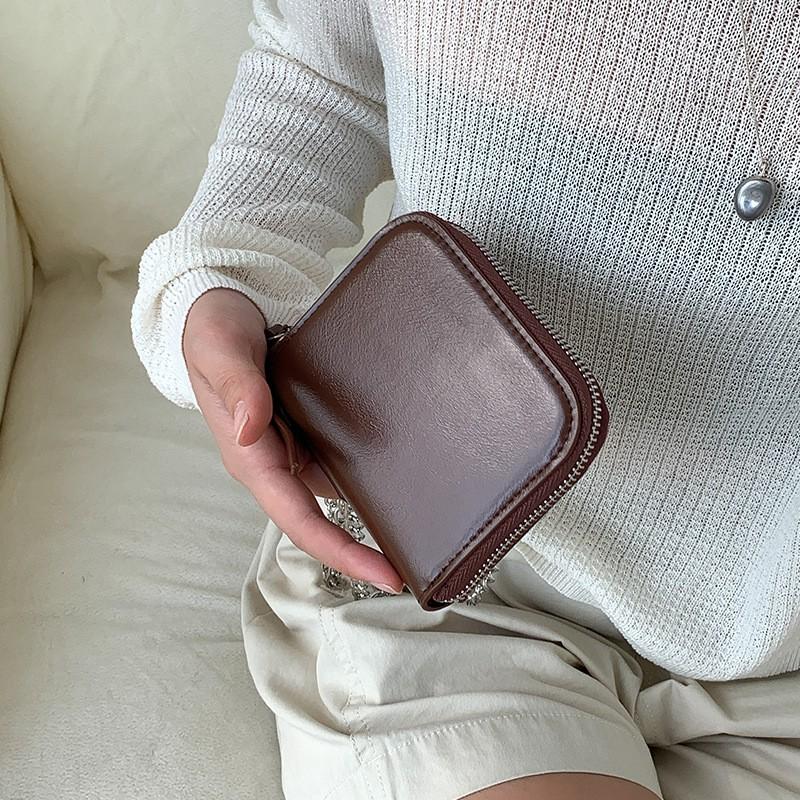 Korean Ins Style Fashionable Women's Short Square Bag Simple Chain Cross-body High-end Card Change Purse