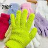 Anti Cold Windproof Mittens Winter Warm Coral Fleece Gloves for Women, Soft Five Finger Solid Color Accessories Gloves, Thermal Autumn Breathable Hand